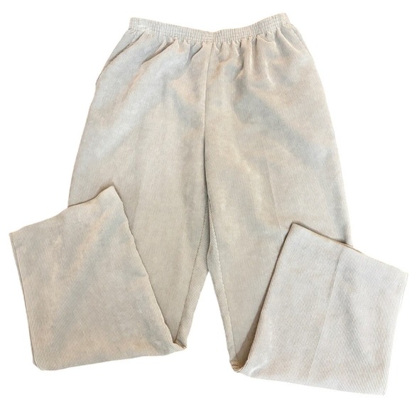 Alfred Dunner Pants - Alfred Dunner Pull-On Gray Corduroy Pants Womens Elastic Back Straight Leg